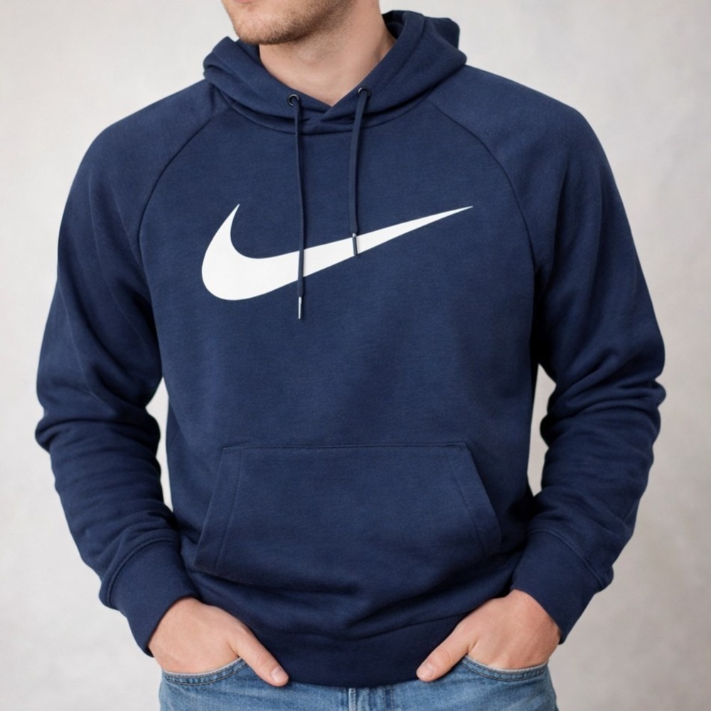 NEW Men's Nike DRI-FIT Training Pullover Hoodie Sweatshirt Small Navy Blue #771